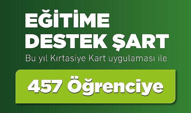 Efes Selçuk’ta ders zili çaldı, kırtasiye kartı öğrencilerle buluştu.
