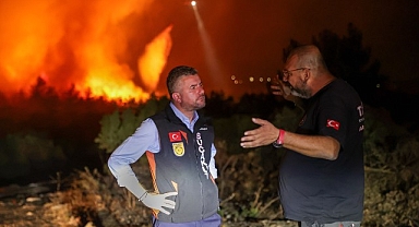 Buca tüm gece alevlerle mücadele etti