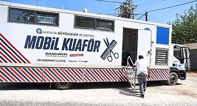 Mobil kuaför tırı Antalya’nın yaylalarında
